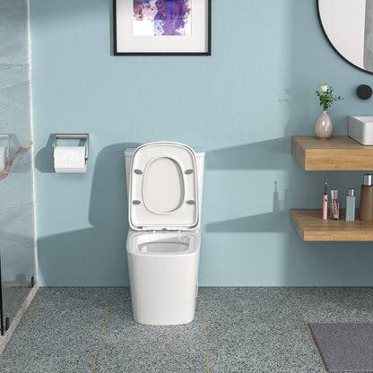 Modern One-Piece Ceramic Toilet with Dual Flush and Soft-Close Seat