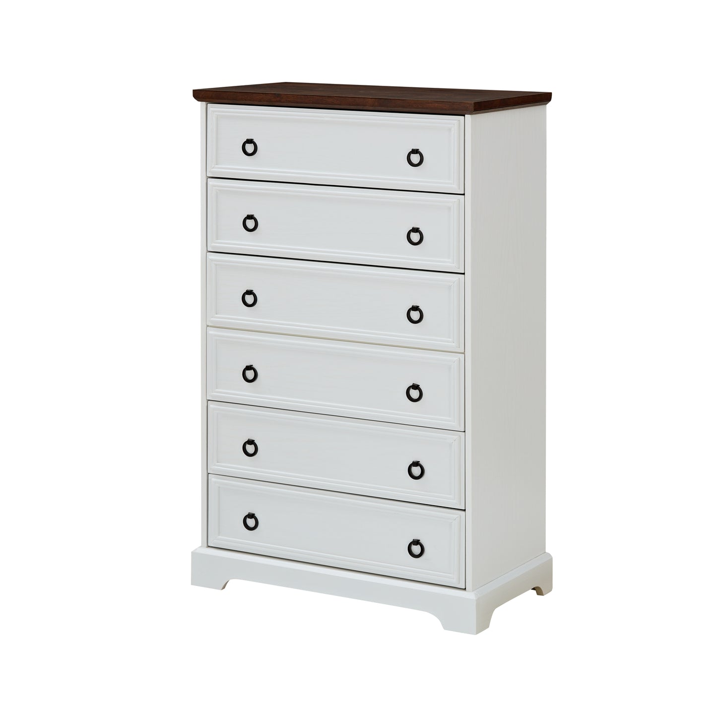 Elegant White 6-Drawer Tall Dresser for Bedroom and Living Room - Spacious Storage Solutions with Smooth Gliding Drawers and Stylish Design