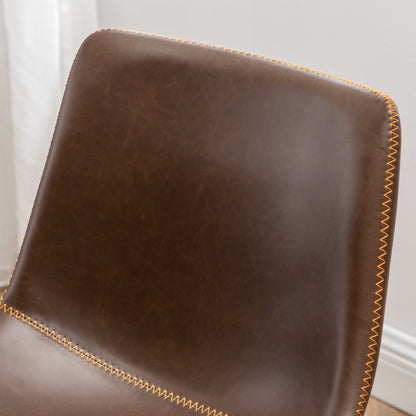 Industrial 7 Piece Dining Set MDF Metal Antique Brown