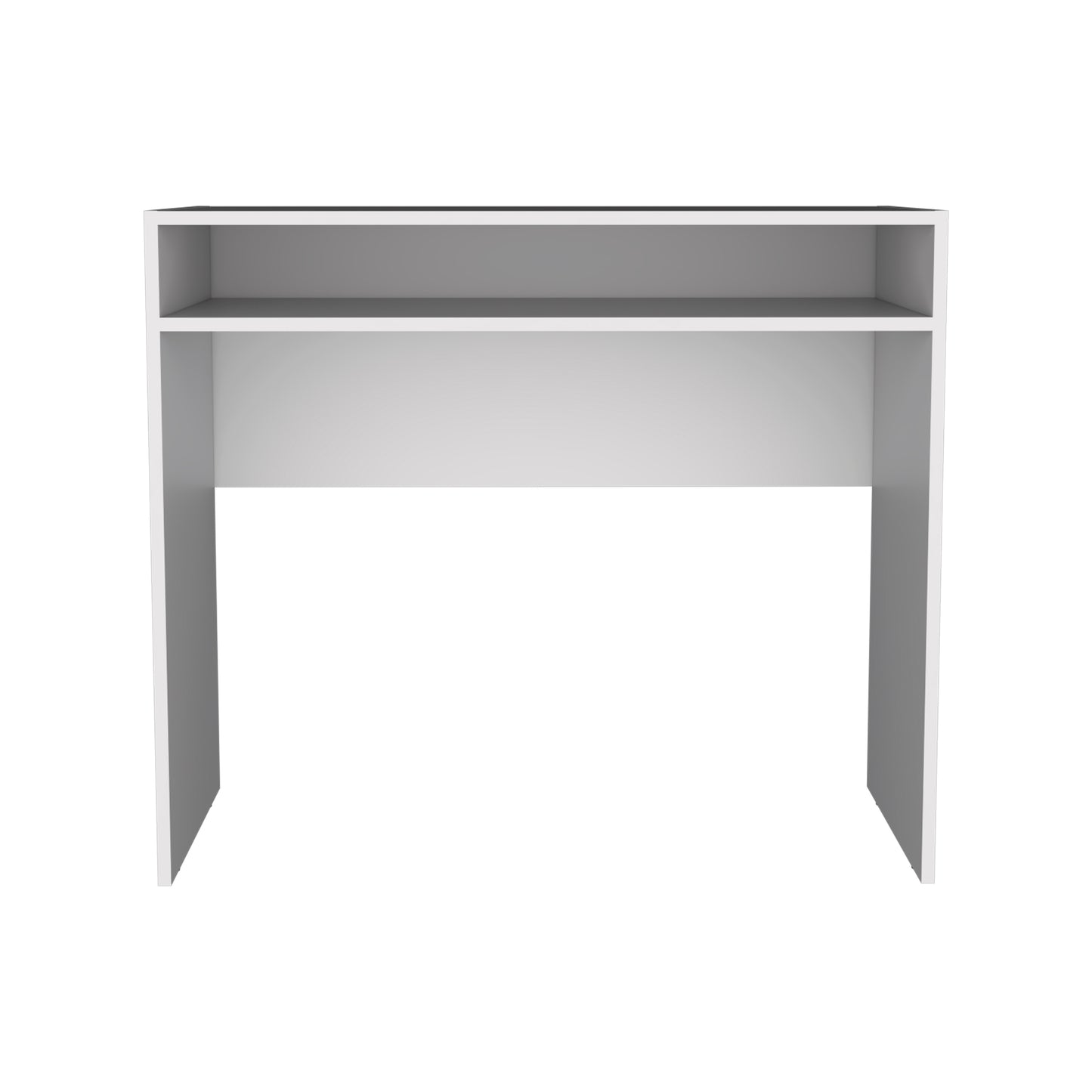 Modern 35" Rectangular Writing Desk with Open Shelf for Versatile Use