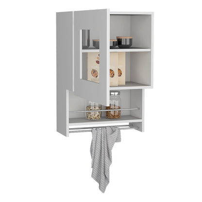 Papua White Wall Cabinet with Three Shelves for Versatile Home Use