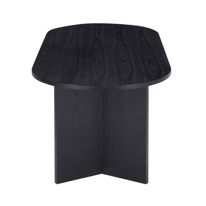 Wood Dining Table For Small Spaces MDF Top Modern Kitchen Black