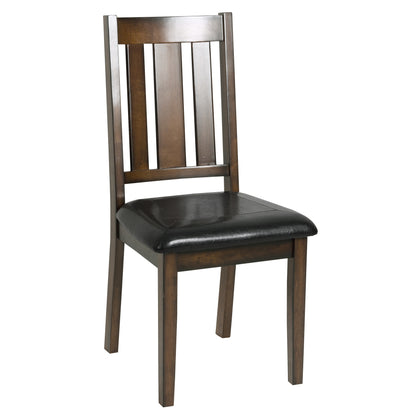 Five Piece Dining Set Dinette Dark Brown Cherry Finish