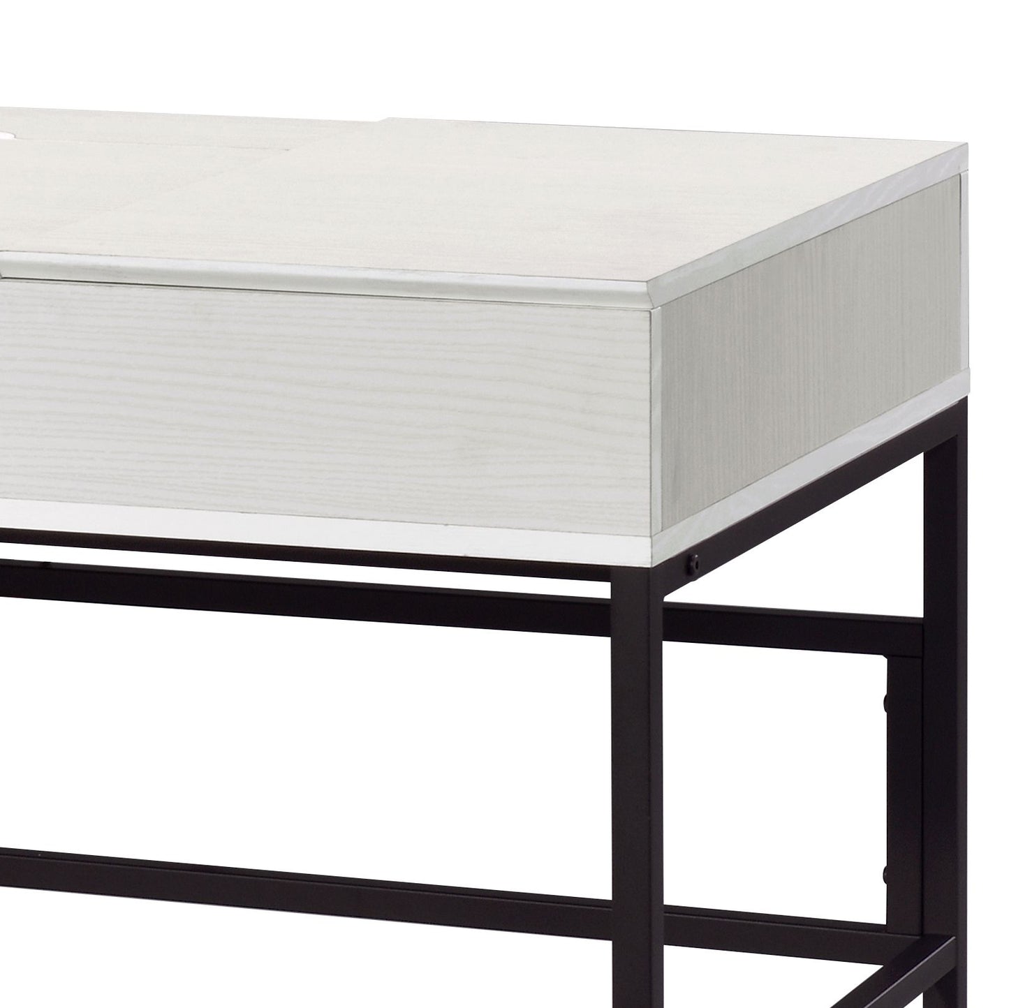 Industrial Chic Writing Desk with Built-in USB Charging Port