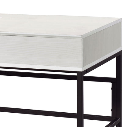 Industrial Chic Writing Desk with Built-in USB Charging Port