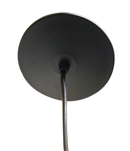 Three-Light Vintage Industrial Pendant for Kitchen or Dining, Fabric Cord, E-26, UL Listed, Satin Black