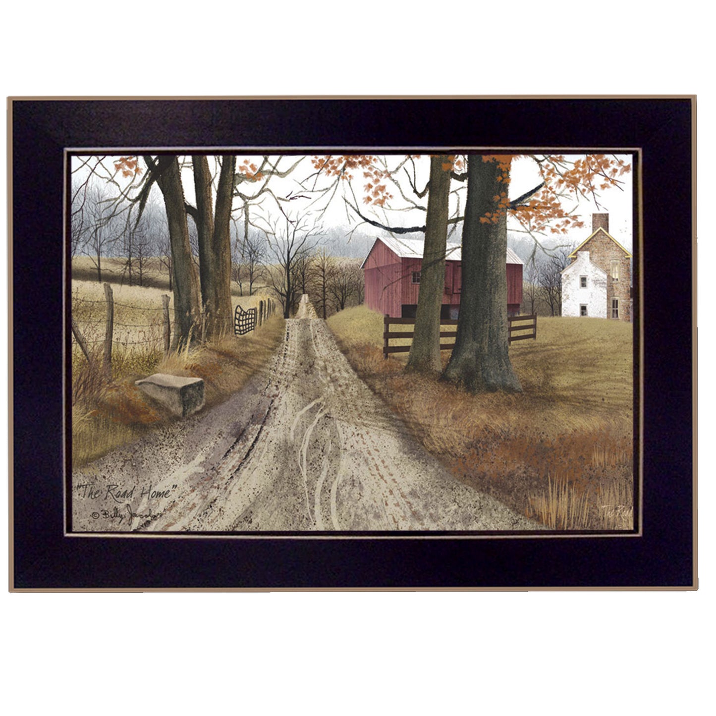 14x10 Inch Framed Wall Art Print - Road Home Scene, Ready-To-Hang Poster, MDF Frame, Multicolor