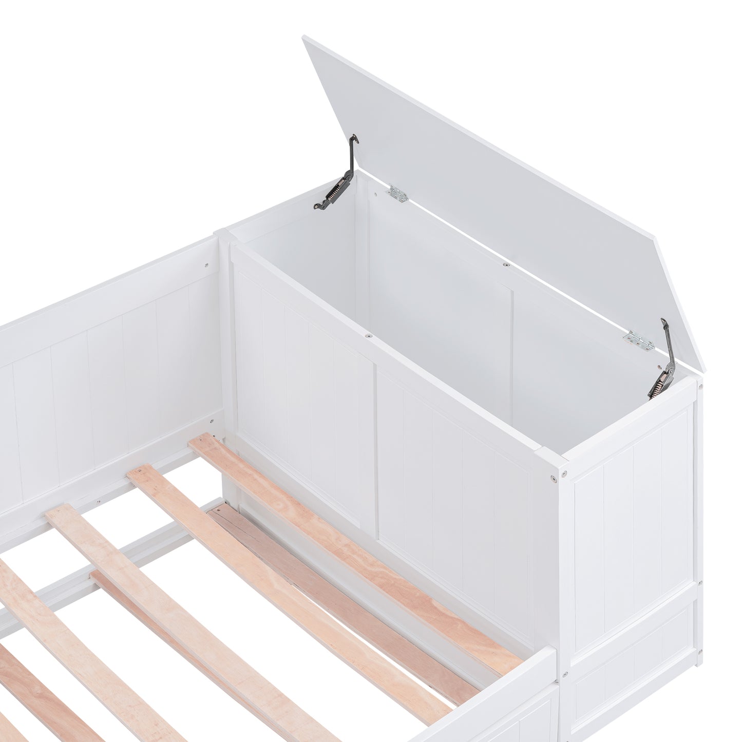 Elegant Twin Size Daybed with Storage and USB Charging, White