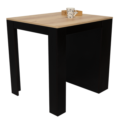 Multifunctional Kitchen Counter Table Shelves Pine Black