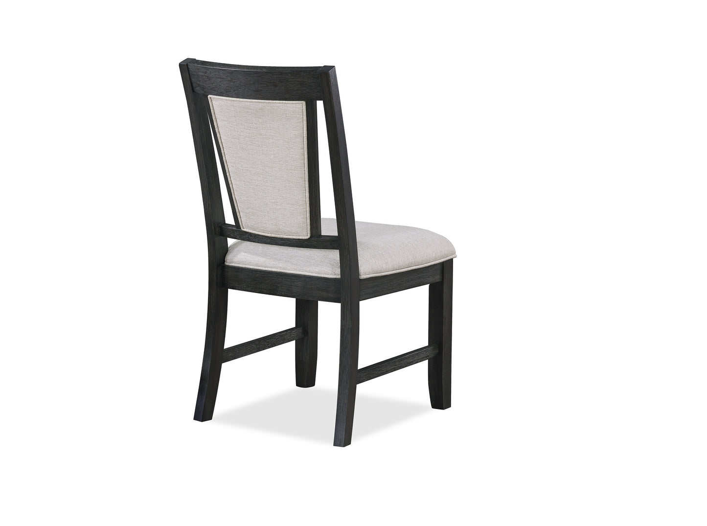 Set of 2 Modern Dining Chairs - Upholstered Seat & Back, Wood Frame, Dining Room Gray