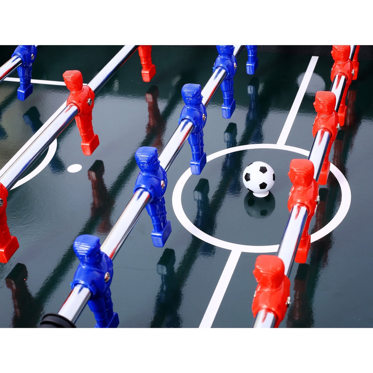 54-Inch Foosball Table for Family Game Room, Analog Scoring, Durable MDF + Steel Rods, Light Cherry Finish