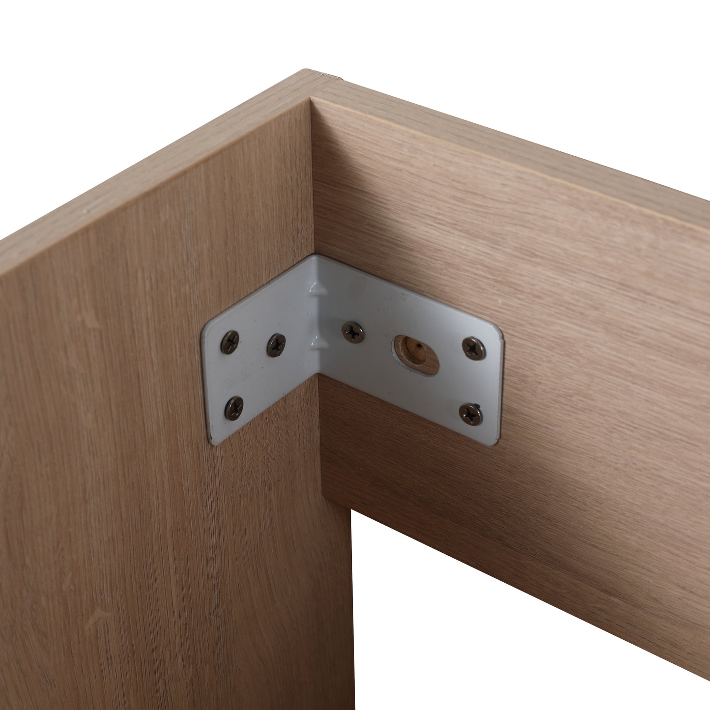 30-Inch Light Oak Freestanding Bathroom Cabinet with Soft-Close Doors & Integrated Resin Sink