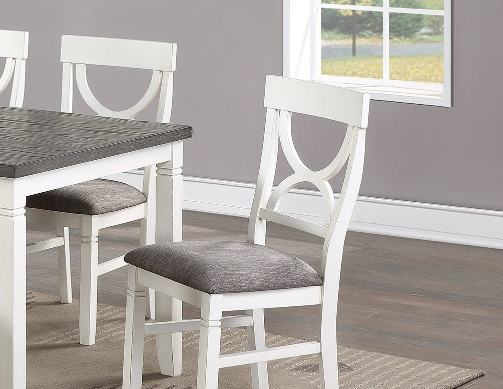 Six Piece Dining Set With 60 Inch Table And Chairs White