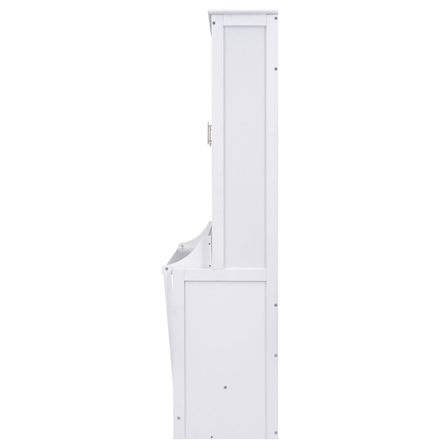 Versatile Queen Murphy Bed with Integrated Shelf in White