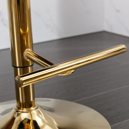 Set of 2 Adjustable Swivel Bar Stools, 25-33 in, Velvet, Modern Kitchen Island Counter Height, Green