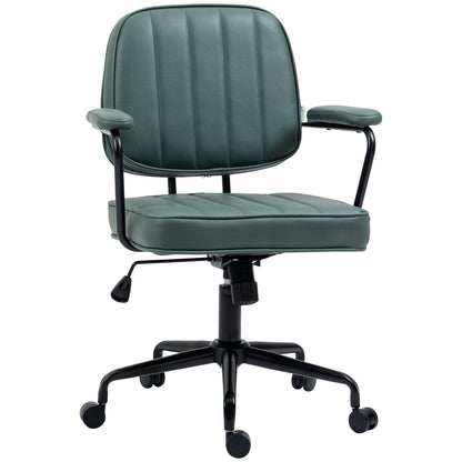 Adjustable Green Home Office Chair with Tilt Function and Lumbar Support