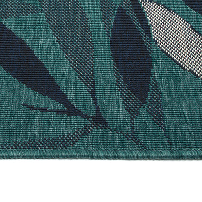 Textured Cut-Pile Throw Rug, 1'11" x 3'7", Polypropylene, UV-Stabilized, Fade-Resistant, Teal