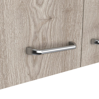 Contemporary Two-Door Oklahoma Wall Cabinet in White and Light Gray