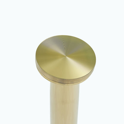 Circular Glass Dining Table 40 Inch Minimalist Gold Plated Legs