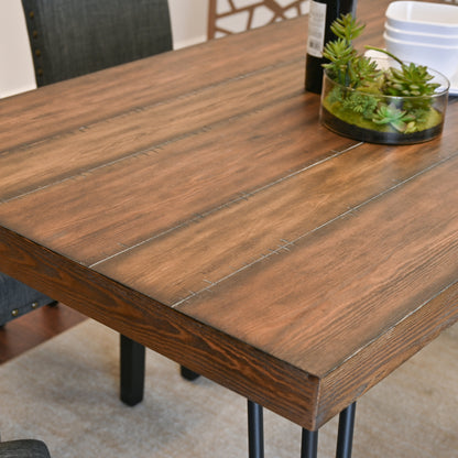 5 Piece Hairpin Table And Chairs Dining Set Modern Brown