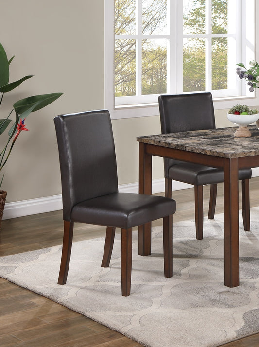 Dining Set With Faux Marble Table Bench 3 Chairs Espresso