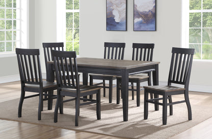 Farmhouse Dining Set 7 Piece Table Chairs Two Tone Finish