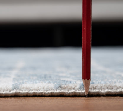 Contemporary Area Rug, 5 ft 3 in x 7 ft 3 in, Polyester, Low-Pile, Living Room or Entry, Blue