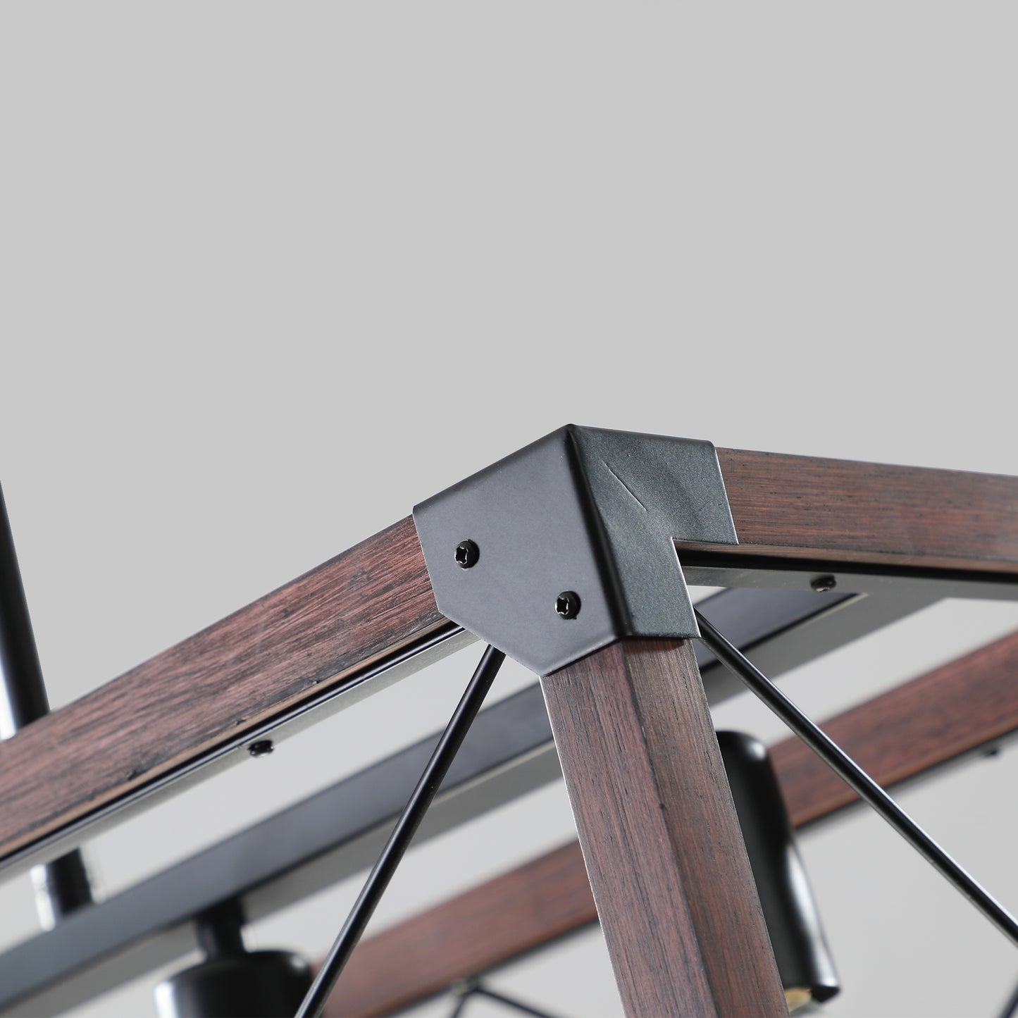 5-Light Farmhouse Chandelier for Kitchen Island; Iron & Wood; E26 Base; Adjustable; Red