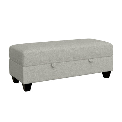 48.6-Inch Storage Ottoman with Engineered Wood Frame and Foam Top, Transitional Living Room Bench Gray