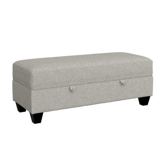 48.6-Inch Storage Ottoman with Engineered Wood Frame and Foam Top, Transitional Living Room Bench Gray