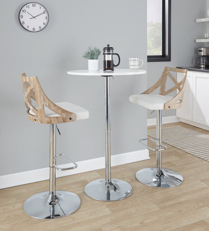 Elia Contemporary Adjustable Bar Table in White by LumiSource