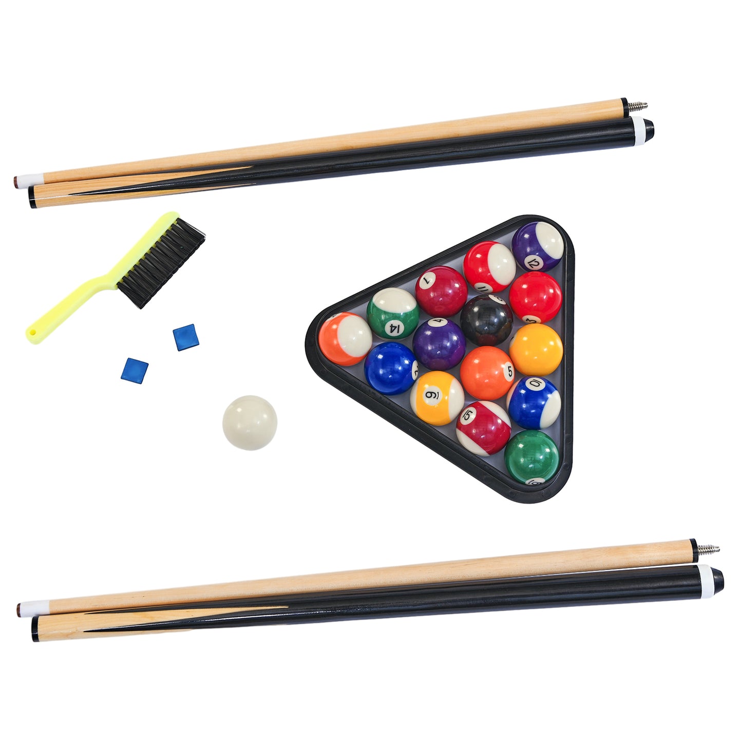 6-Foot Pool Table with Table Tennis Top, Space-Saving 2-in-1 Billiards Table, 72x38x31 in, Engineered Wood, Black