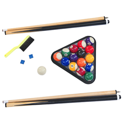 6-Foot Pool Table with Table Tennis Top, Space-Saving 2-in-1 Billiards Table, 72x38x31 in, Engineered Wood, Black