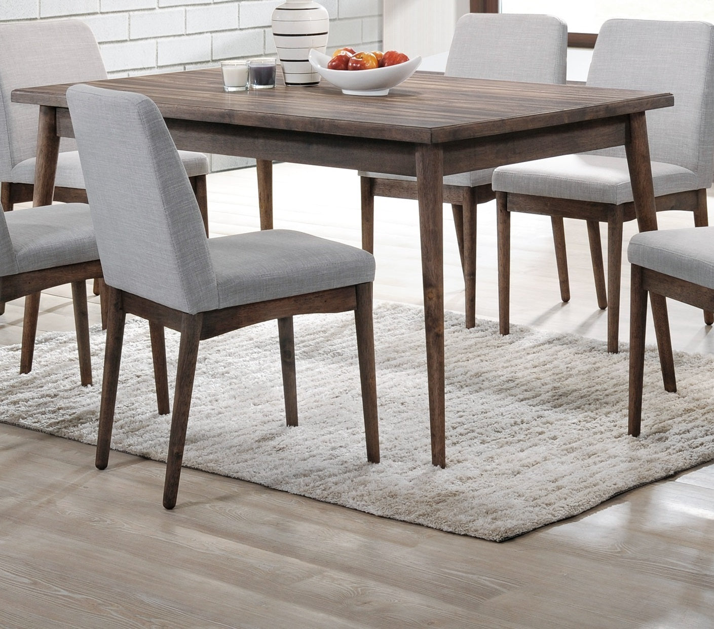 Solid Wood Rectangle Dining Table Dining Room Walnut Finish