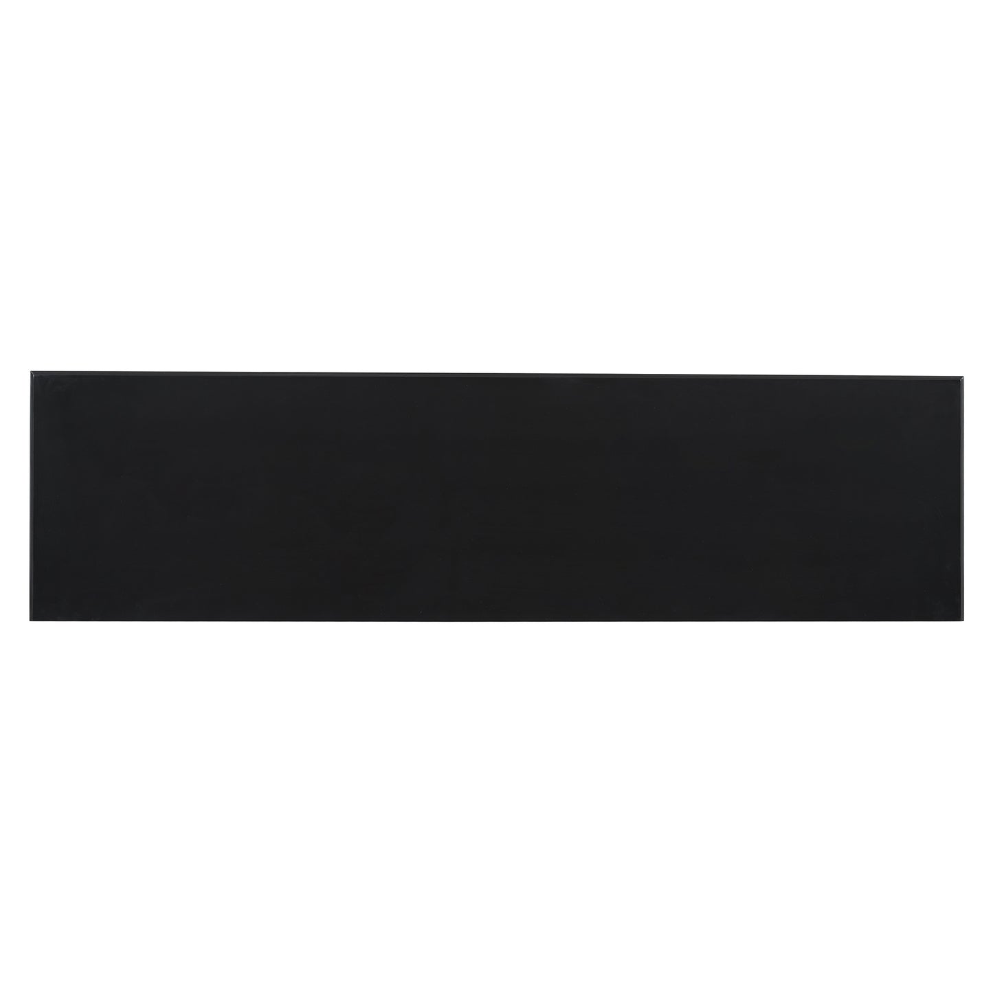 TREXM Sideboard with 4 Doors Large Storage Space Buffet Cabinet with Adjustable Shelves and Silver Handles for Kitchen, Dining Room, Living Room (Black)