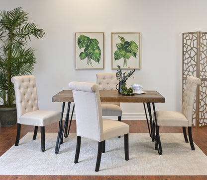 Mid Century Hairpin Dining Set 4 Chairs Five Color Options