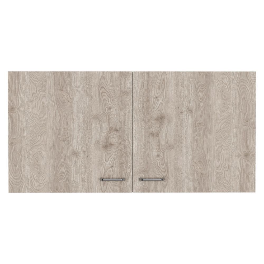 Napoles Wall Cabinet, Two Shelves, Double Door -White / Light Gray