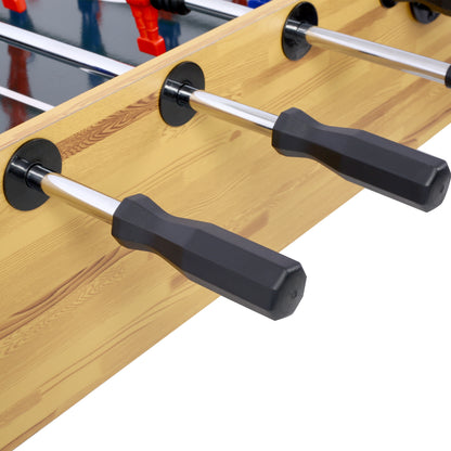54-Inch Foosball Table for Home Game Room with Analog Scoring, 12.7mm Chrome Rods Light Cherry