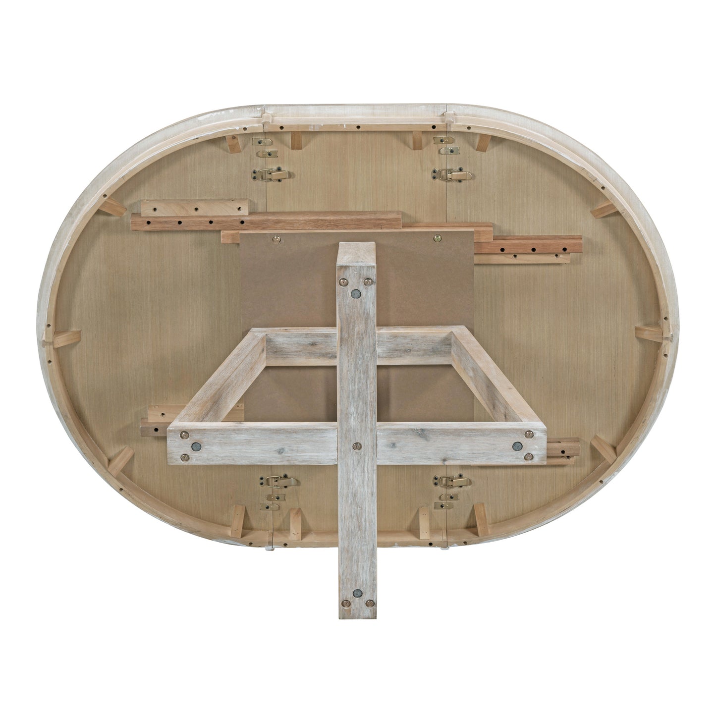 Retro 5 Piece Round Dining Set With 16In Leaf Chairs Natural