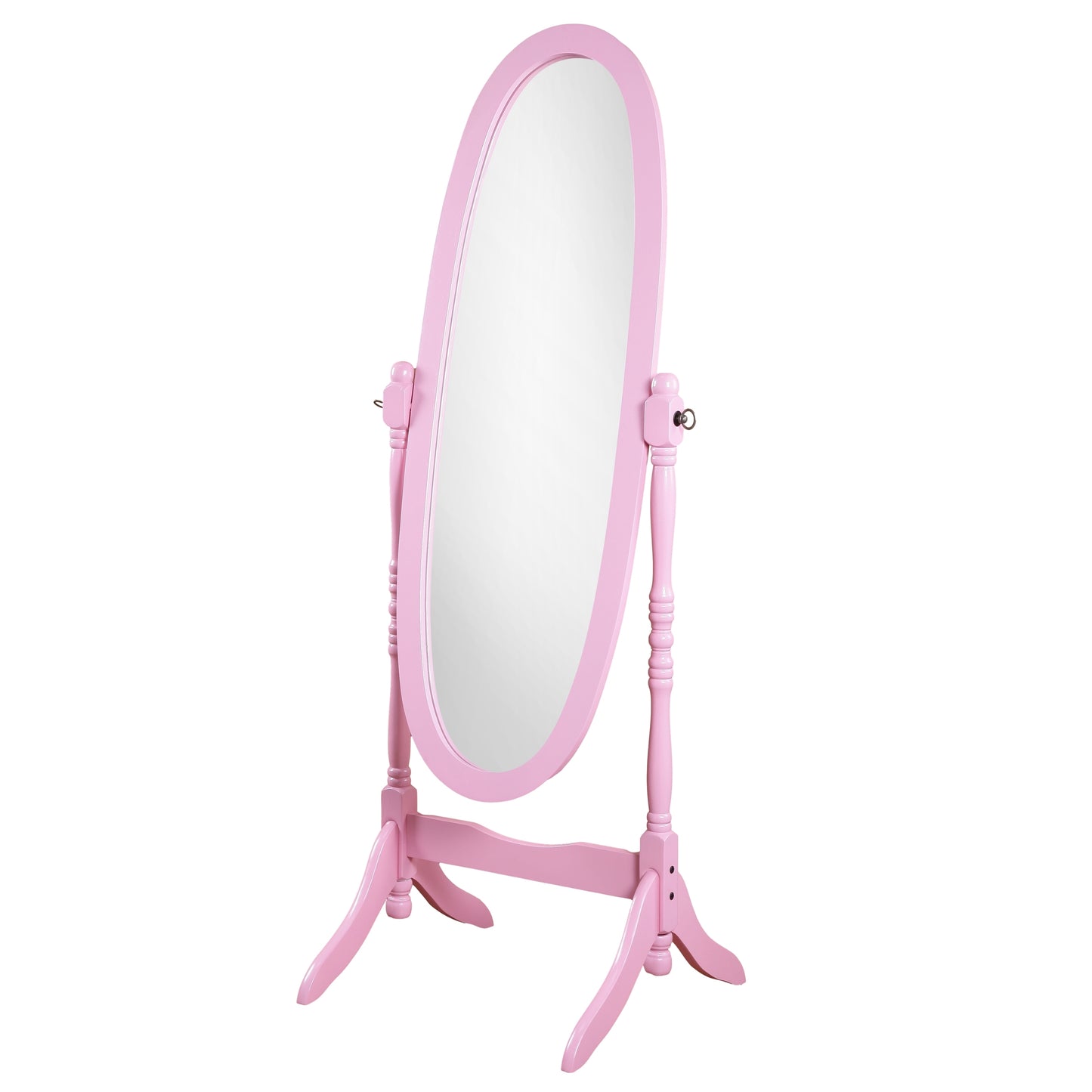 Antique-Inspired Pink Queen Anna Cheval Mirror with Elegant Wood Frame