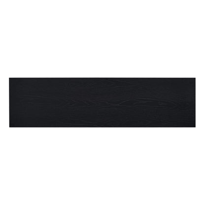 TREXM Retro Sideboard door with Circular Groove Design Round Metal Door Handle for Entrance, Dinning Room, Living Room (Black)