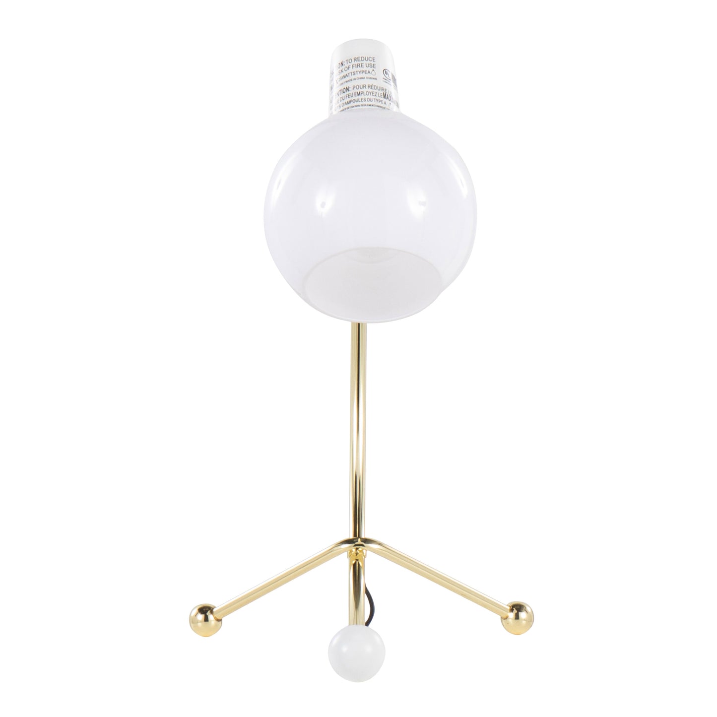 Contemporary Adjustable Neck Task Lamp, Metal Frame, White Shade, 60W Bulb Required, Gold Finish