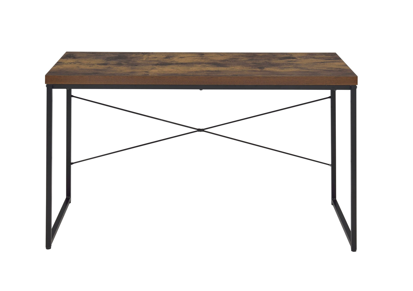 Rustic Oak and Black Industrial Writing Desk