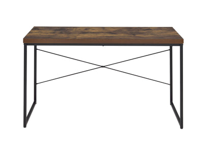Rustic Oak and Black Industrial Writing Desk