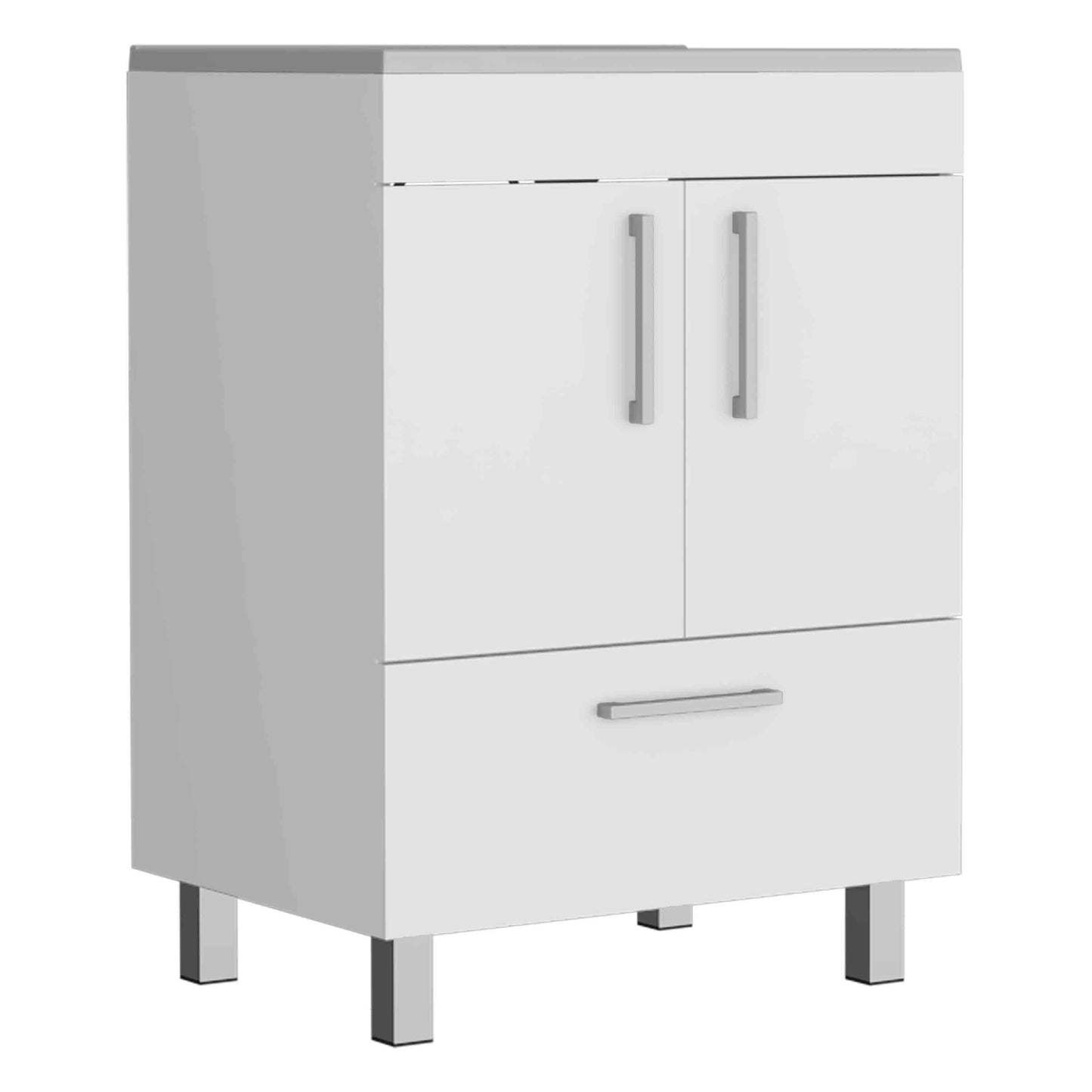 Modern White Bathroom Vanity with Double Door Cabinet and One Drawer