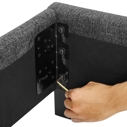 King Size Charcoal Grey Upholstered Platform Bed by Bridgevine Home