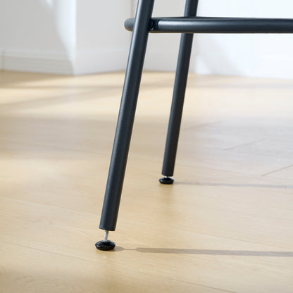 Round Bar Table & Stool Set with Shelf, Upholstered Backrest, Metal & Wood, 24-In Table, 36-In Height, Rustic Brown