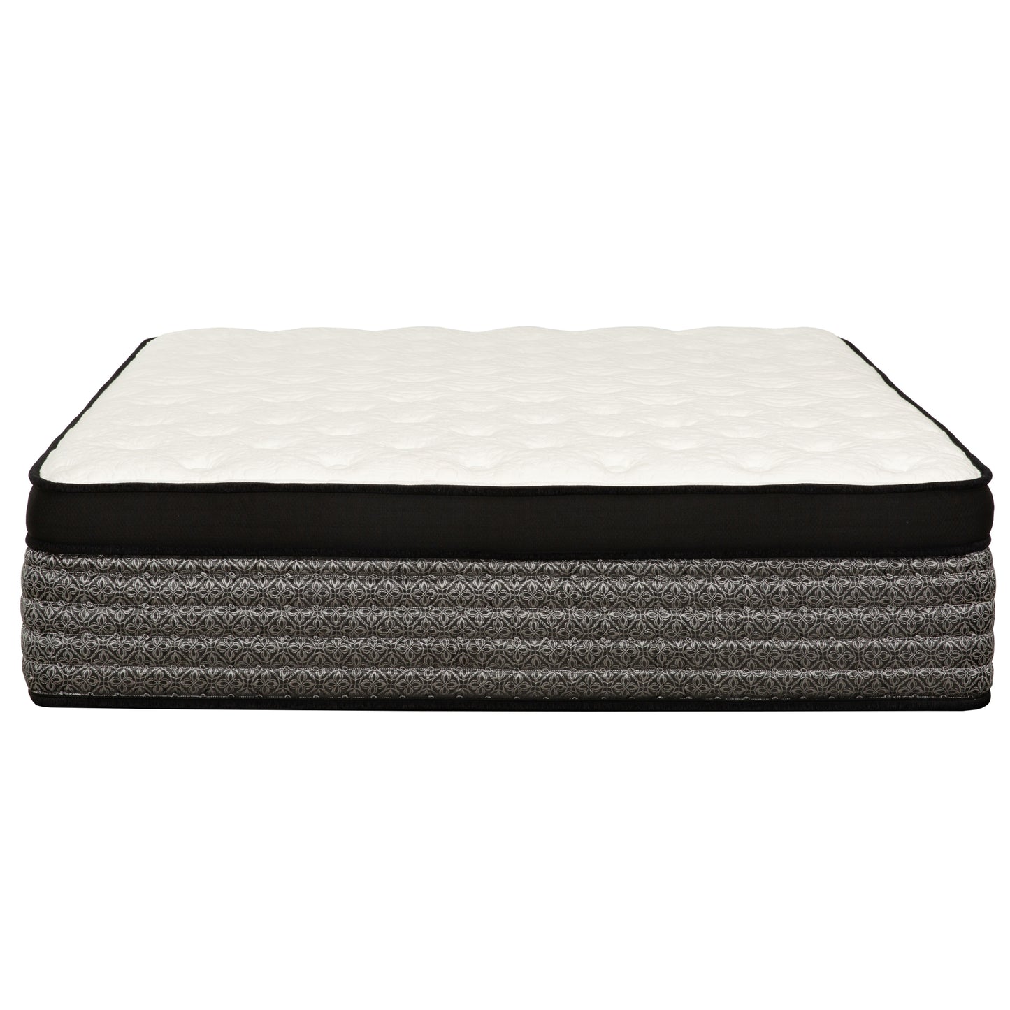 Majestic 16-Inch Plush Gel Memory Foam Hybrid Mattress, Queen Size, White/Gray