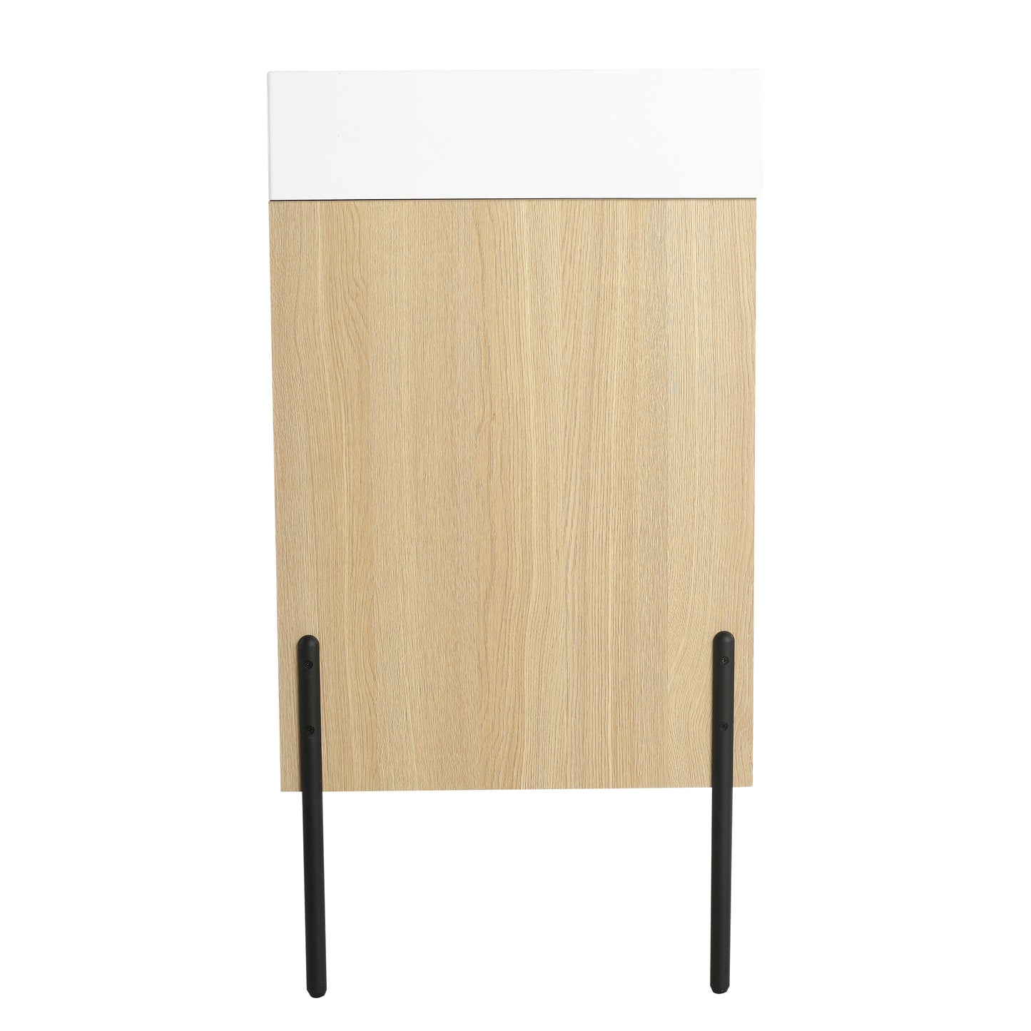 36" Modern Oak Bathroom Vanity Set with Easy-Clean Resin Sink and Multi-Layer Solid Wood Cabinet