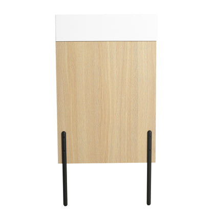 36" Modern Oak Bathroom Vanity Set with Easy-Clean Resin Sink and Multi-Layer Solid Wood Cabinet